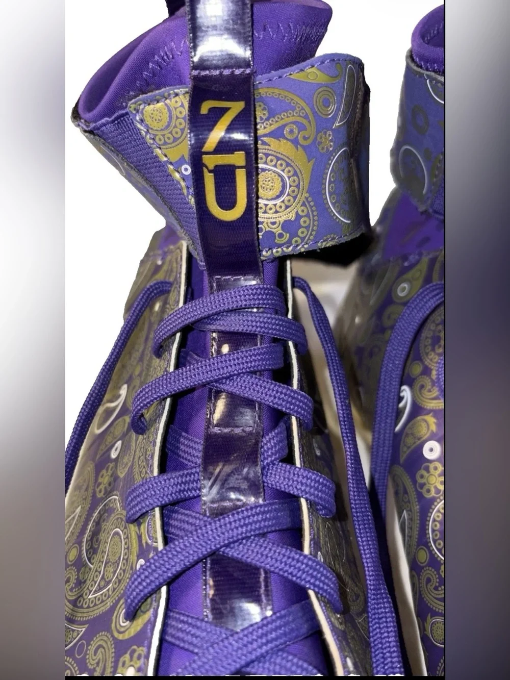 Under Armour C1N MC LE Purple Gold  Paisley Football Cleats Size 11.5